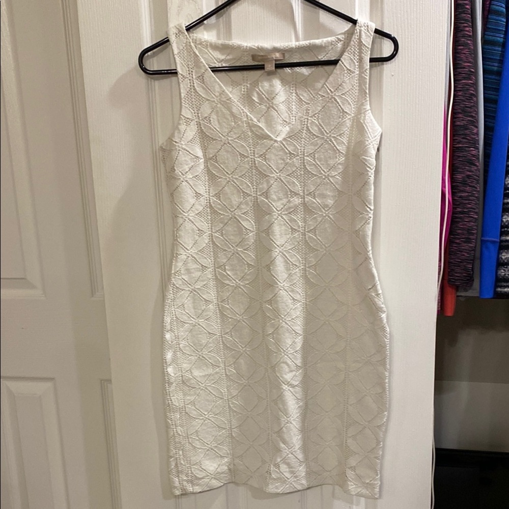 Banana Republic Elegant White Sleeveless Dress